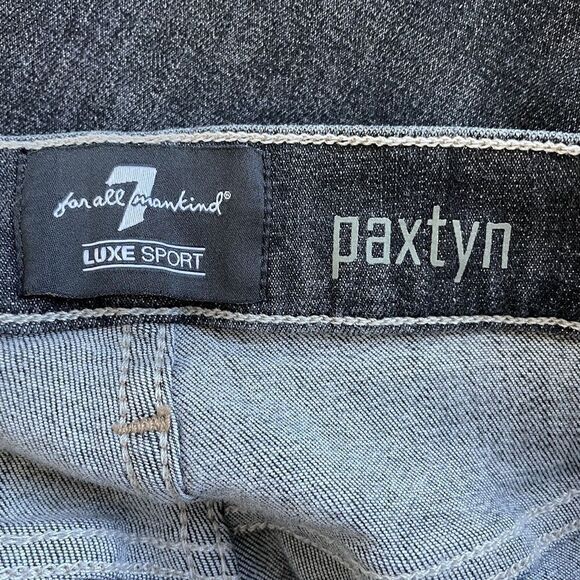 7 FOR ALL MANKIND Mens Paxtyn Skinny Performance Jeans 32 x 29 Black Denim Luxe - Picture 7 of 11